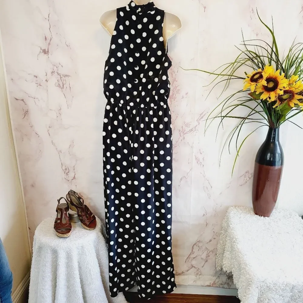 Victoria's Secret wide leg polka dot jumpsuit - Picture 3 of 7